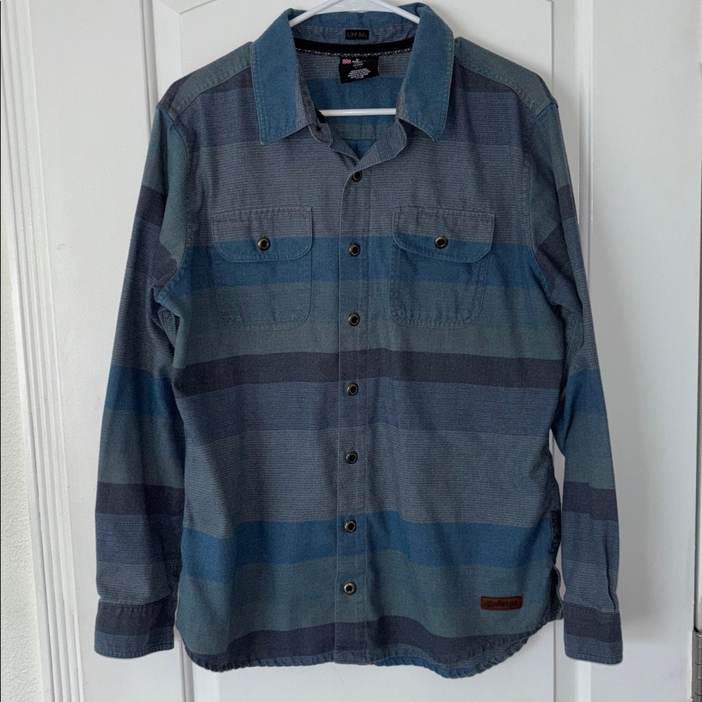 Sherpa button front down shirt L